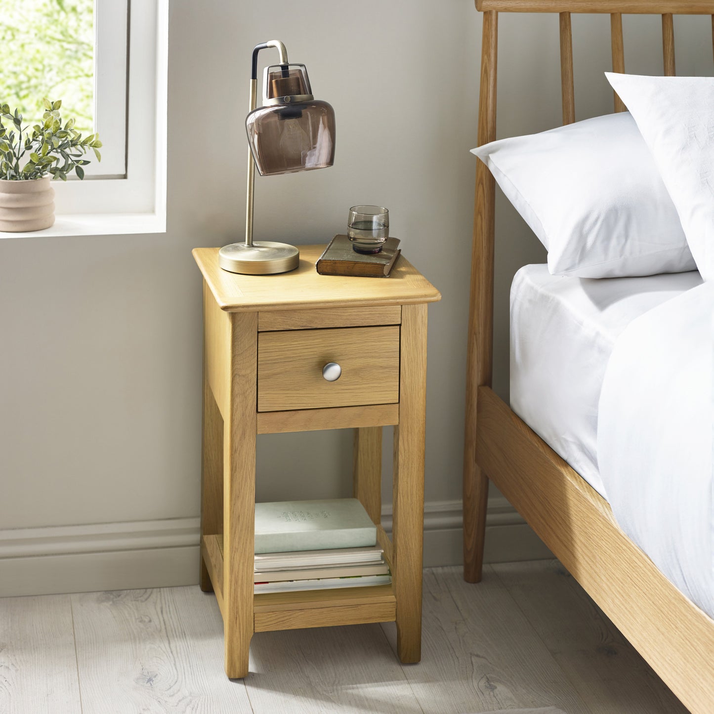 Julian Bowen Somerset 1 Drawer Bedside-Oak-Better Bed Company