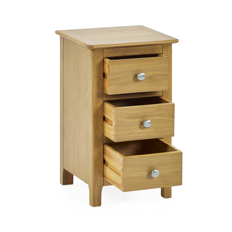 Julian Bowen Somerset 3 Drawer Bedside-Oak- Better Bed Company