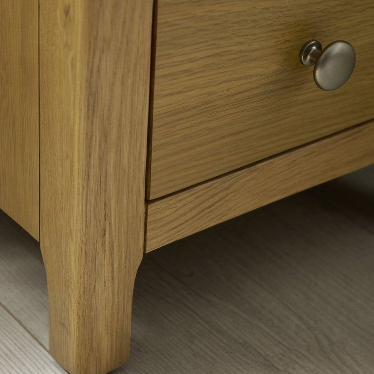 Julian Bowen Somerset 3 Drawer Bedside-Oak- Better Bed Company