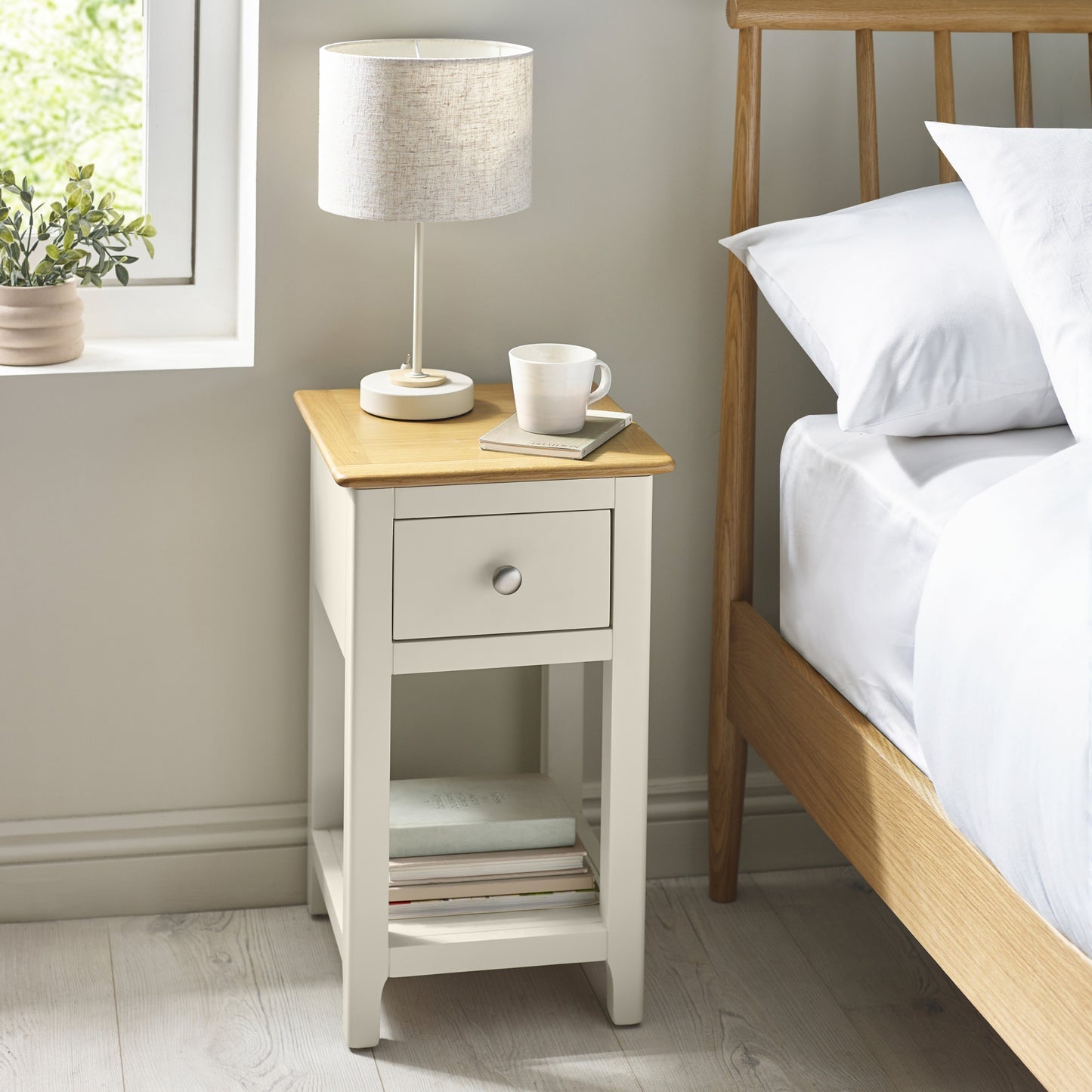 Julian Bowen Somerset 1 Drawer Bedside-Taupe-Better Bed Company
