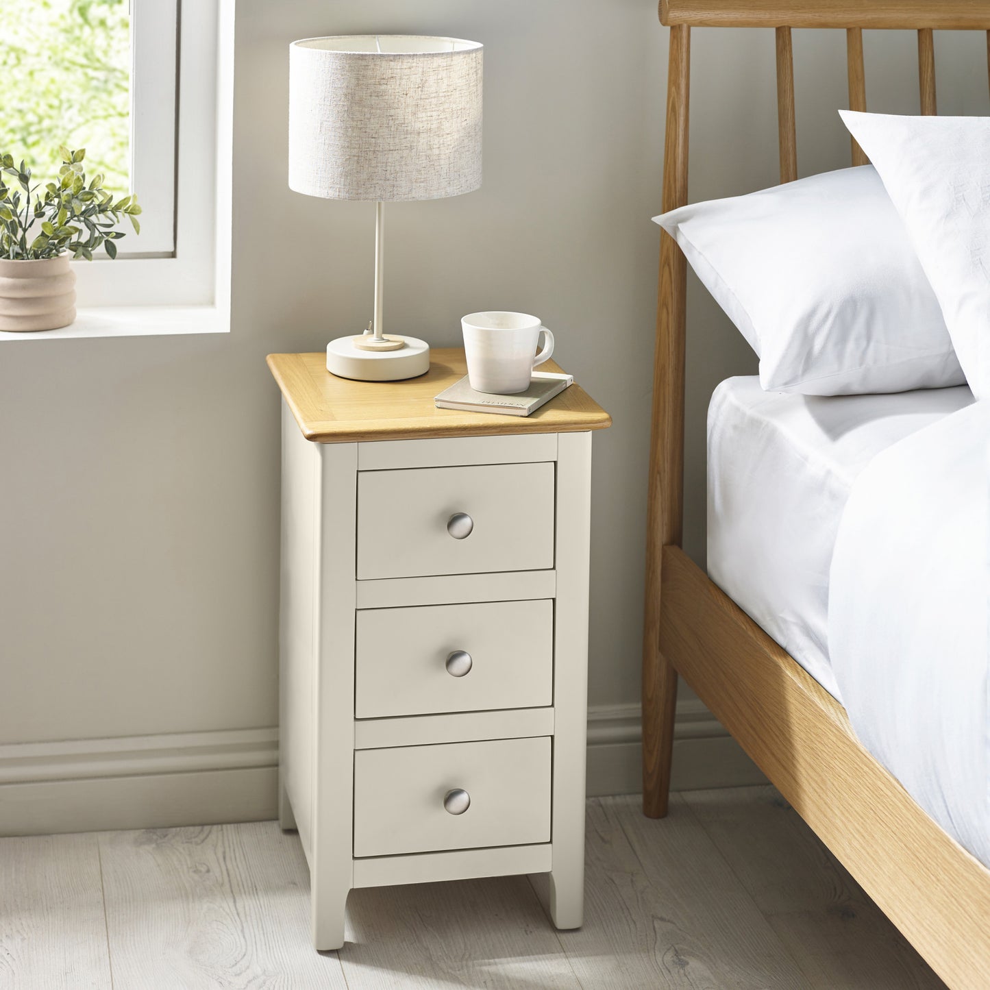 Julian Bowen Somerset 3 Drawer Bedside-Taupe- Better Bed Company