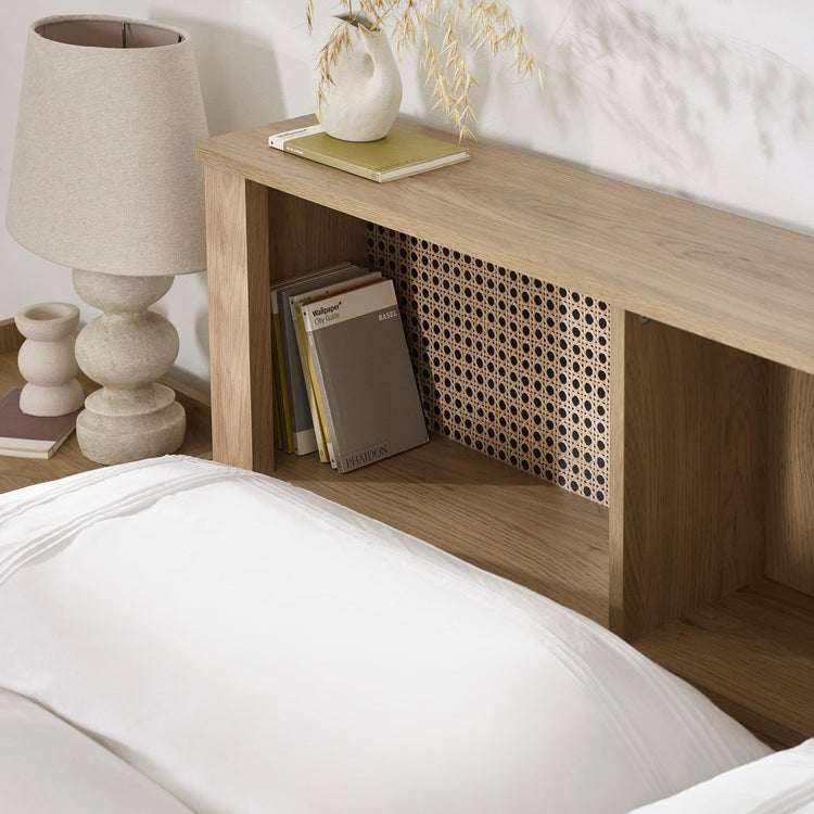 Julian Bowen Sydney Rattan Bookcase Bed Frame-Better Bed Company