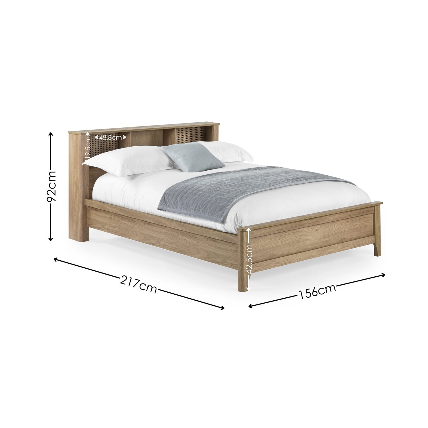 Julian Bowen Sydney Rattan Bookcase Bed Frame-Better Bed Company