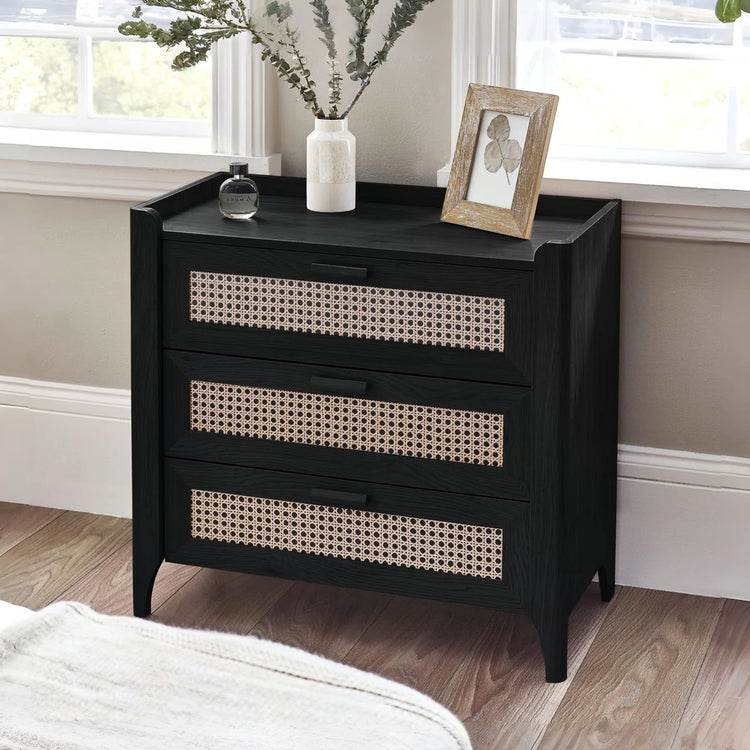 Julian Bowen Sydney 3 Drawer Chest Black-Better Bed Company