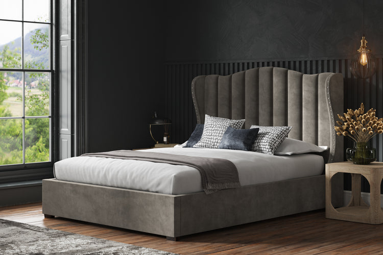 Emporia Beds Sherwood Wing Ottoman Bed Dark Grey-Better Bed Company