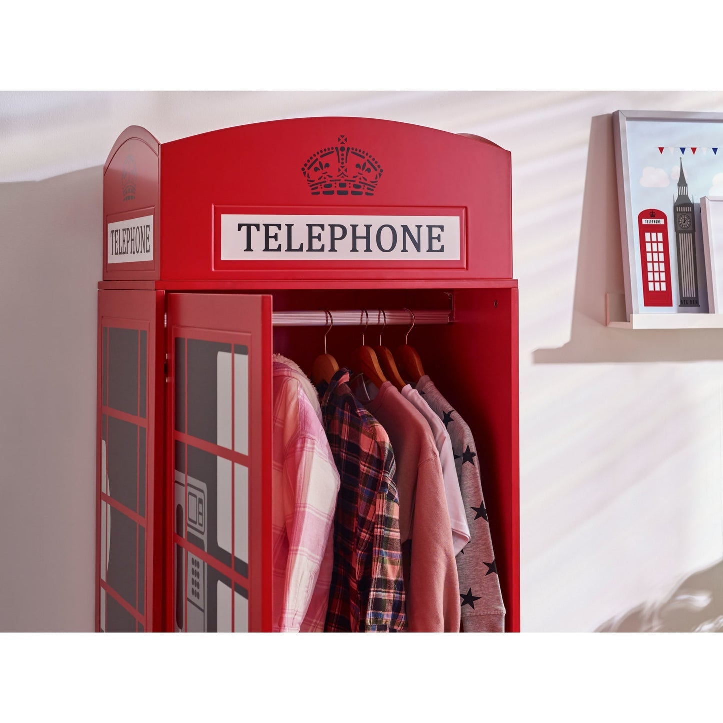 Julian Bowen Telephone Box Wardrobe-Better Bed Company