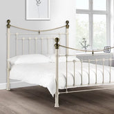 Julian Bowen Victoria Stone White Metal Bed-Better Bed Company