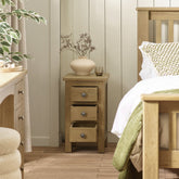 Julian Bowen Windsor Slim 3 Drawer Bedside Table-Better Bed Company