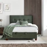 Kaydian Walkworth Winter Moss Green Ottoman Bed Frame-Better Bed Company