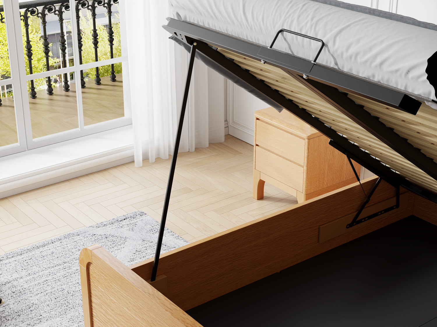 Kaydian Weardale Greige Wooden Ottoman Bed-Better Bed Company