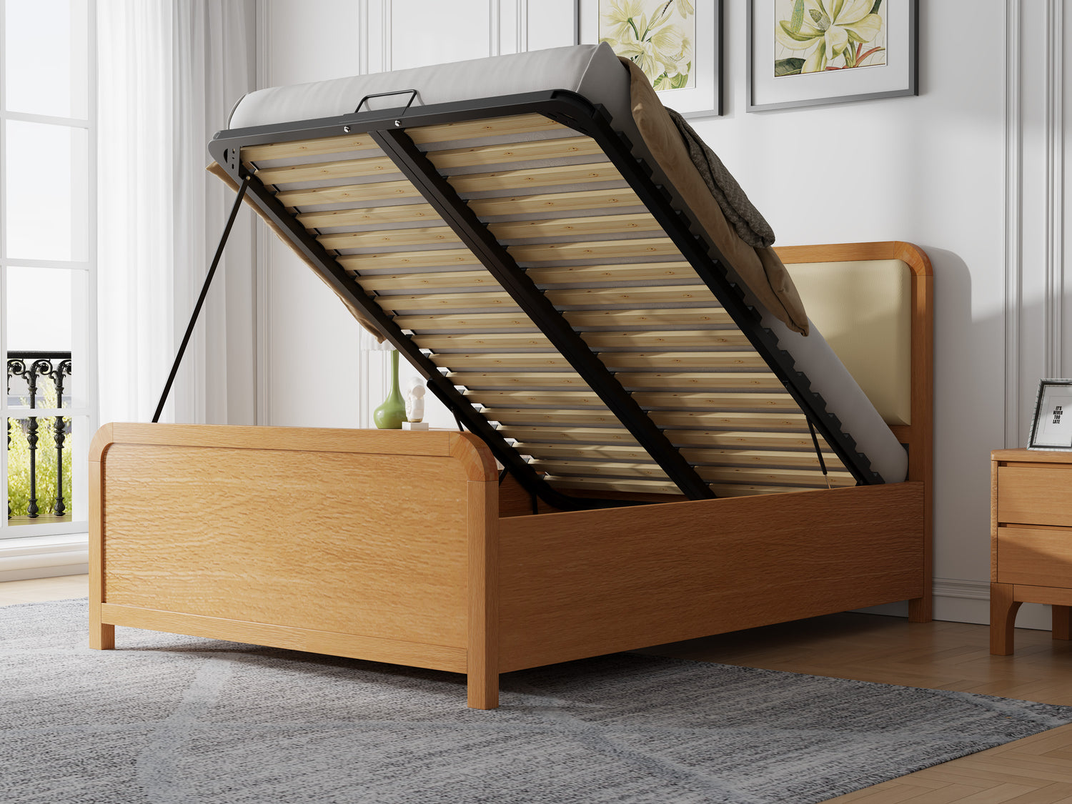 Kaydian Weardale Vanilla Wooden Ottoman Bed-Better Bed Company