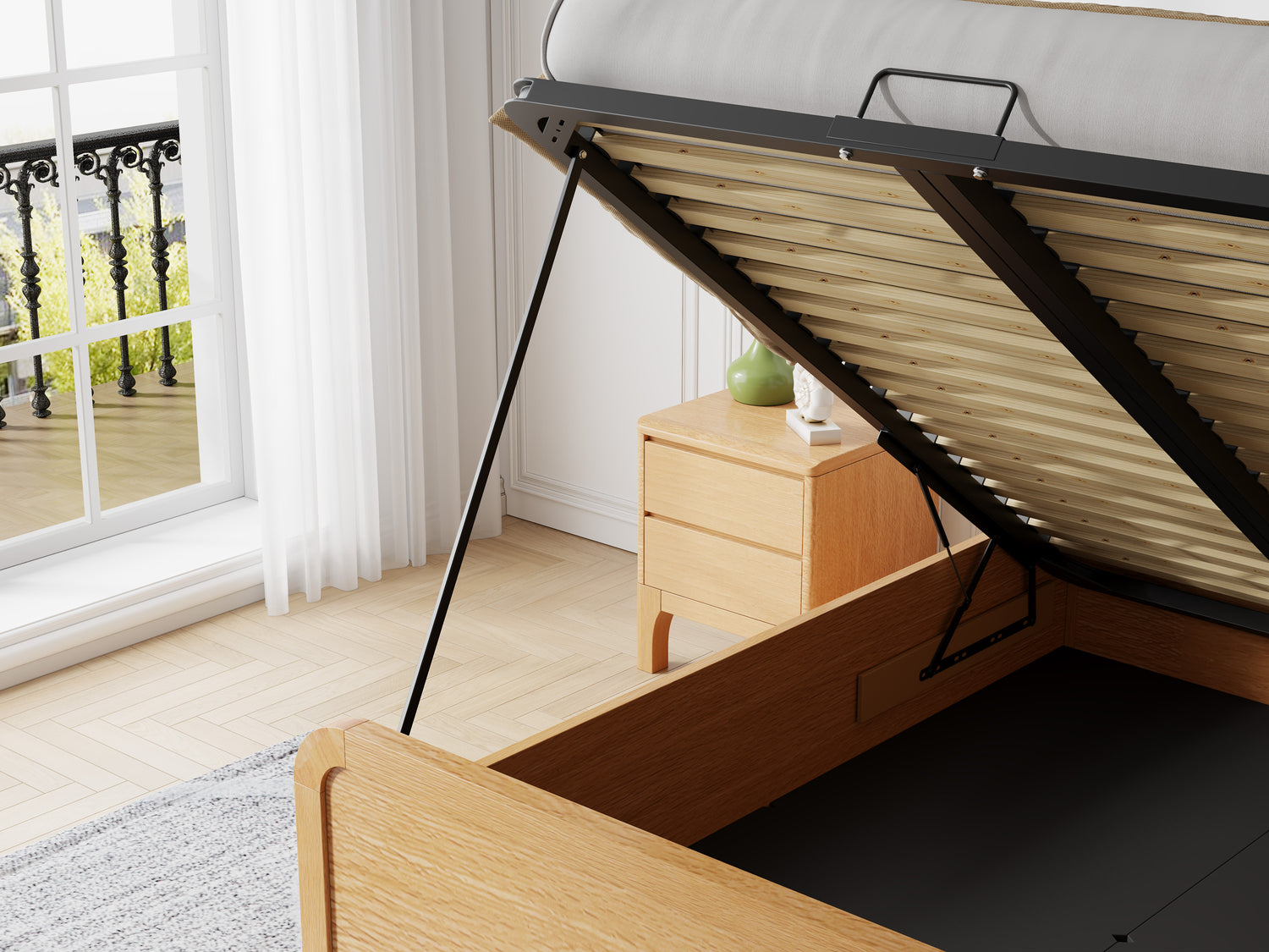 Kaydian Weardale Vanilla Wooden Ottoman Bed-Better Bed Company