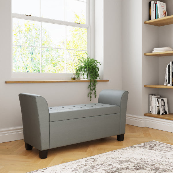 GFW Verona Window Seat Faux Leather Grey-Better Bed Company