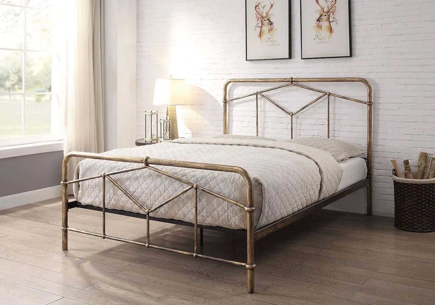 Flintshire Furniture Axton Metal Bed Frame From Front-Better Bed Company