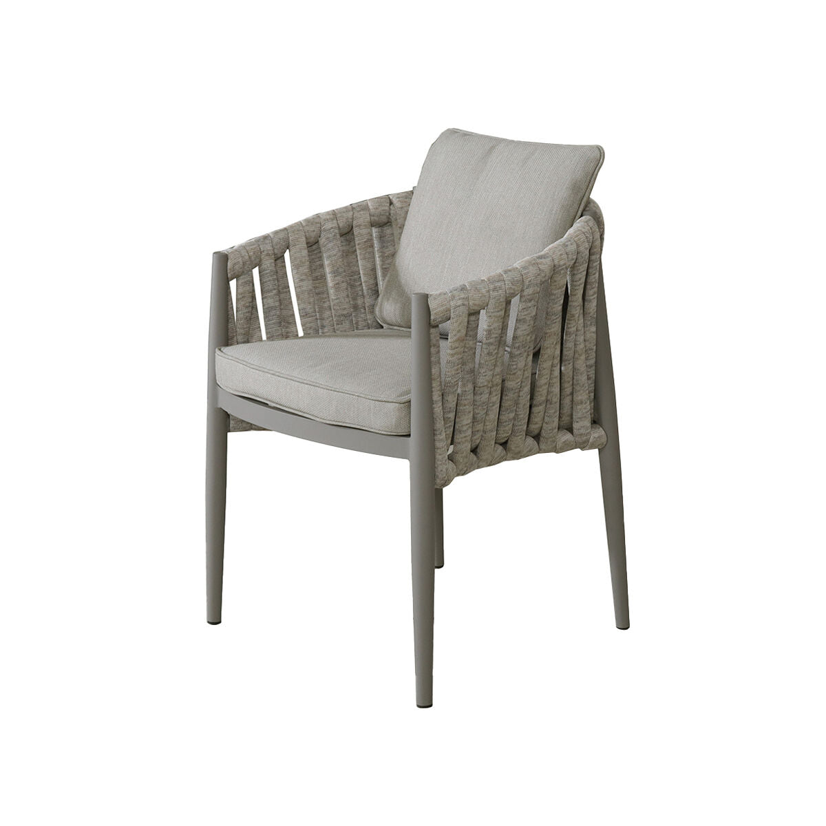 Maze Milan Rope Weave Pair of Dining Chairs Grey-Better Bed Company