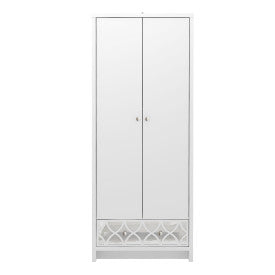 GFW Arianna 2 Door 1 Drawer Wardrobe White From Front-Better Bed Company