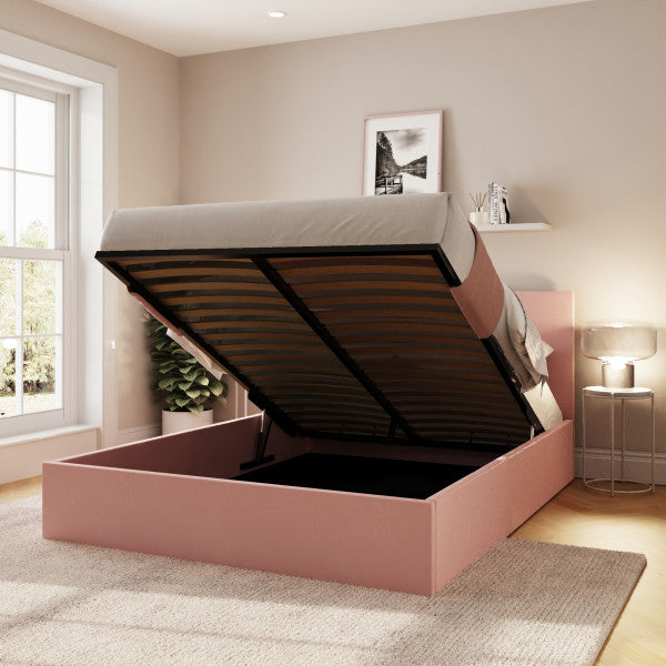 Gfw End Lift Velvet Ottoman Bed-Better Bed Company