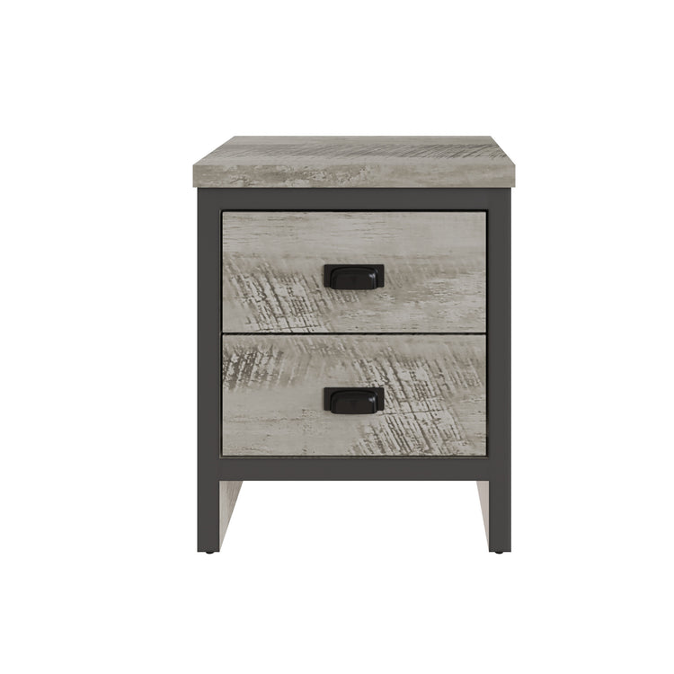 GFW Boston 2 Drawer Bedside Table From Front-Better Bed Company