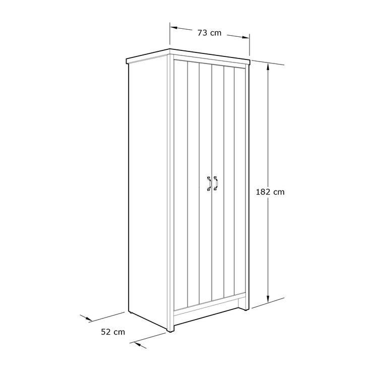 GFW Boston 2 Door Wardrobe Dimensions-Better Bed Company