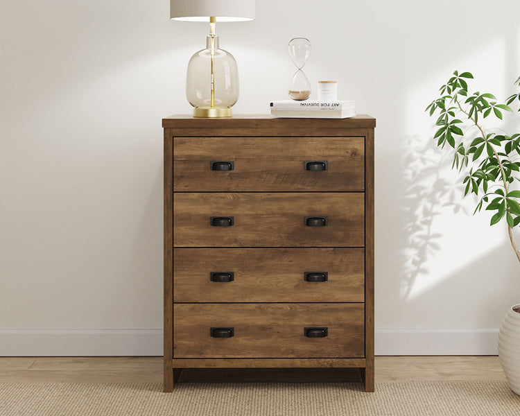 GFW Boston 4 Drawer Chest Of Drawers Knotty Oak-Better Bed Company