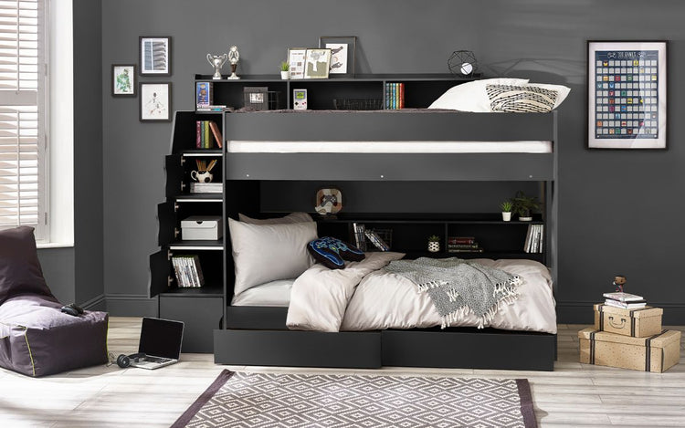 Julian Bowen Camelot Staircase Bunk - Anthracite-Better Bed Company