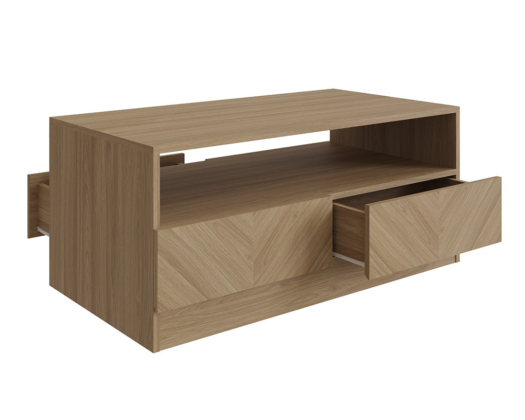 GFW Catania Coffee Table With Drawers Open-Better Bed Company