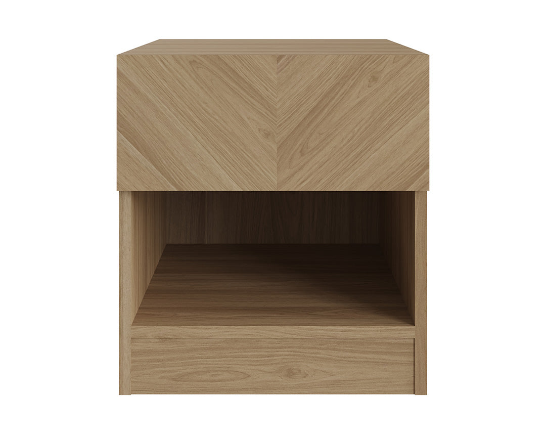 GFW Catania Lamp Table Oak From Front-Better Bed Company