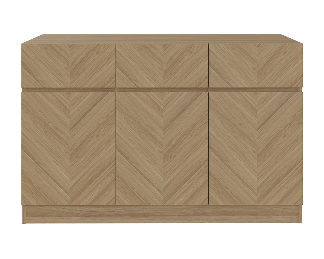GFW Catania Large Sideboard Oak From Front-Better Bed Company