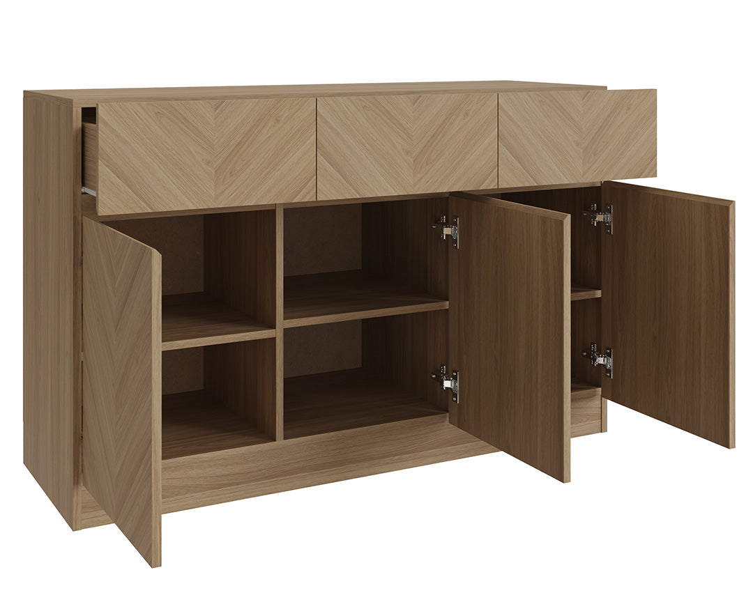 GFW Catania Large Sideboard Oak-Better Bed Company