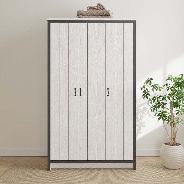 GFW Boston 3 Door Wardrobe White-Better Bed Company