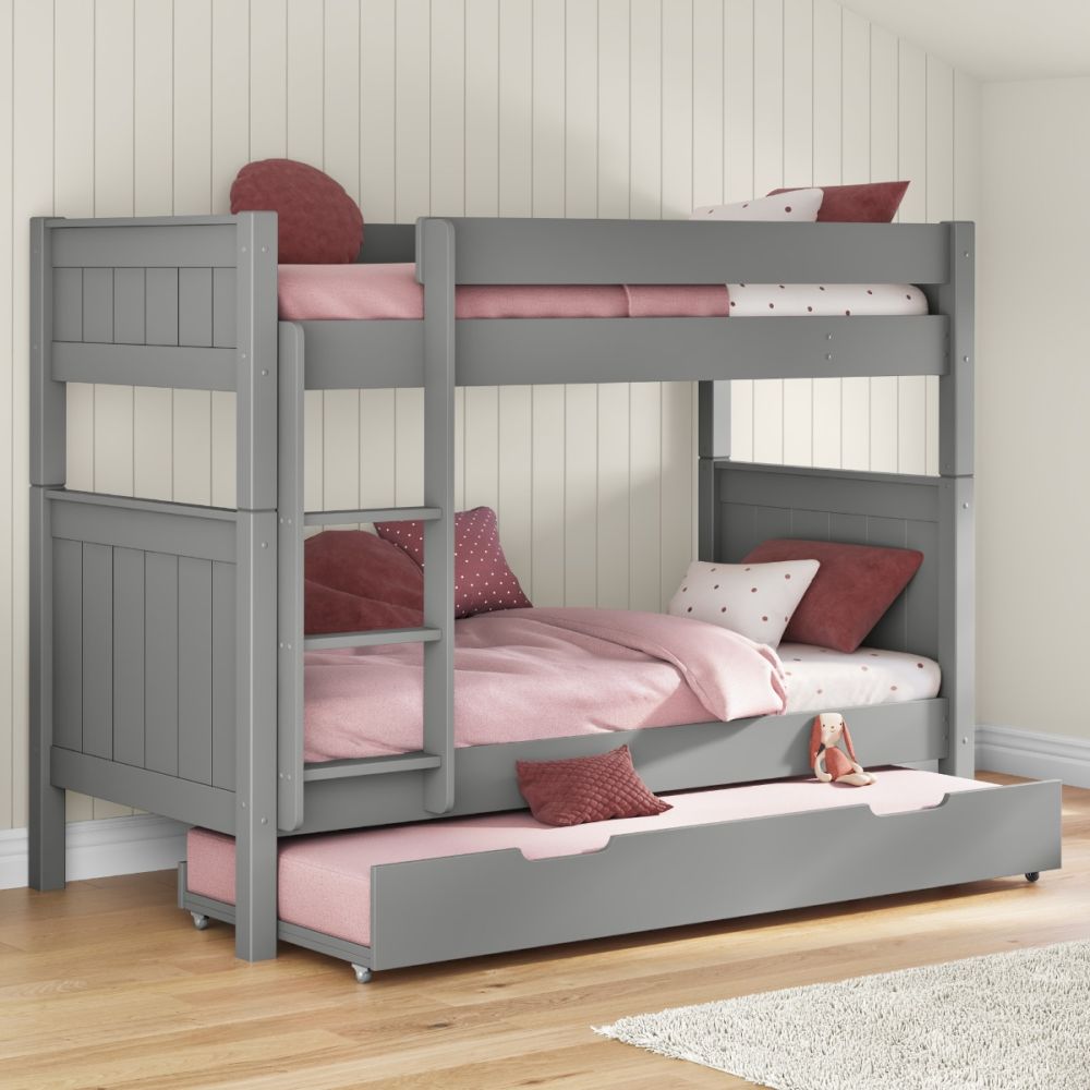 Kids Street Classy Bunk Bed-Grey-Open Trundle-Better Bed Company