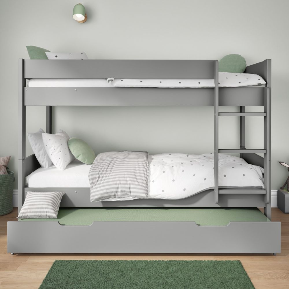 Kids Street Coms Bunk Bed-Grey-Open Trundle-Better Bed Company
