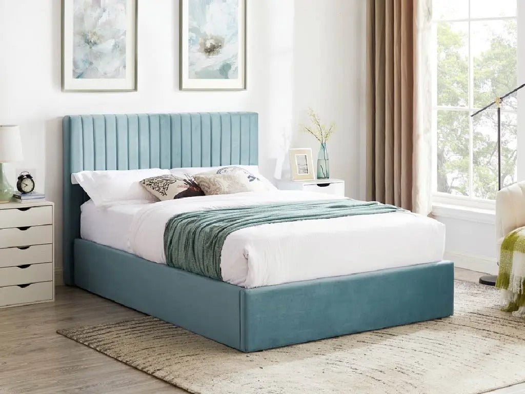 Wholesale Beds Fabric Ottoman Sky Blue - Better Bed Company