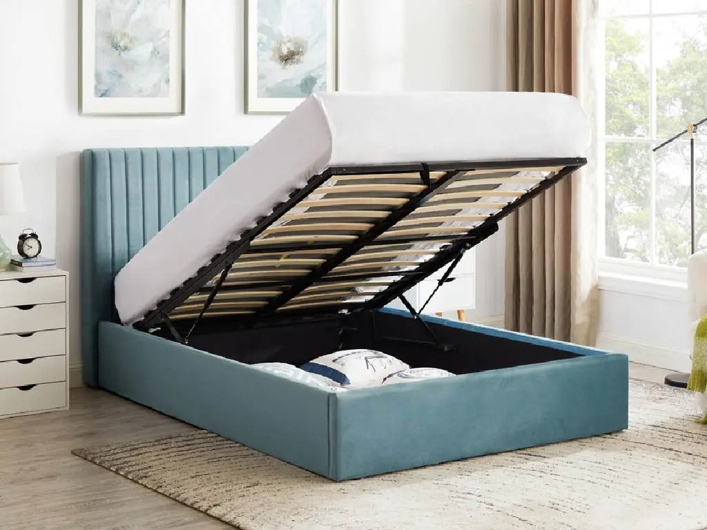 Wholesale Beds Fabric Ottoman Sky Blue Bed Up - Better Bed Company
