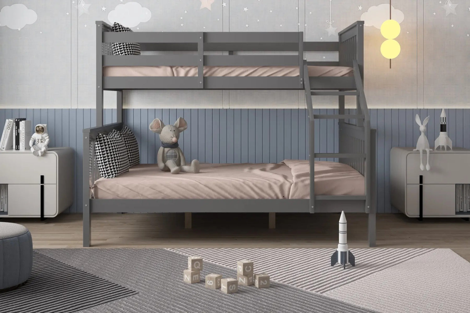 Kids Bunk Beds Zoom Triple Sleeper-Grey-Better Bed Company