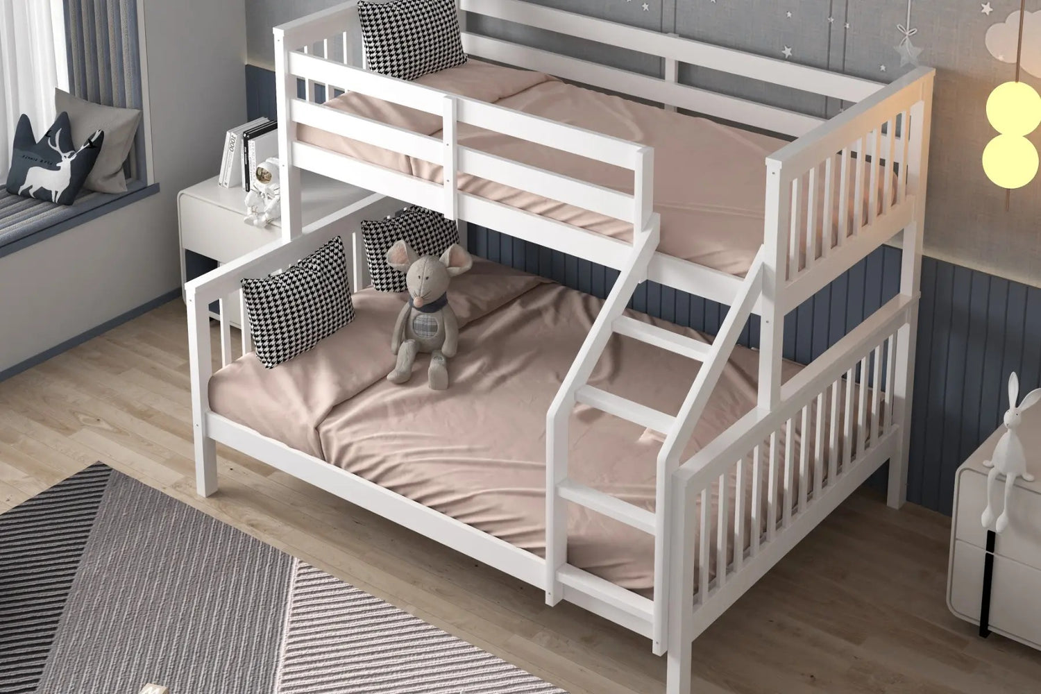 Kids Bunk Beds Zoom Triple Sleeper-White-Better Bed Company