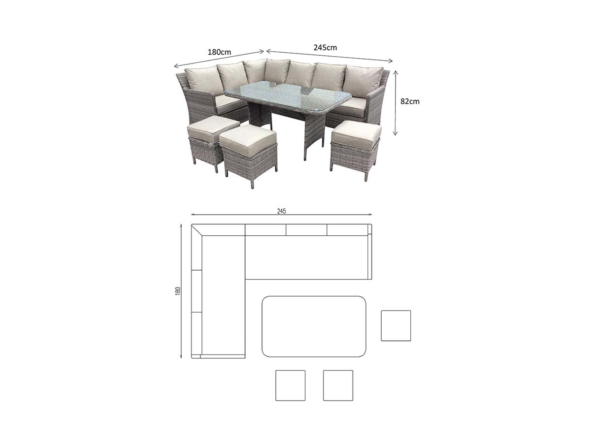 Signature Weave Edwina Corner Dining Sofa Set-Better Bed Company