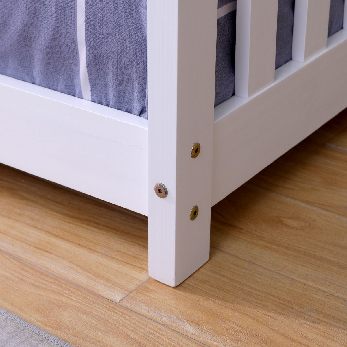 Kids Bunk Beds Freya White Wooden Play House Bed Leg Bolts-Better Bed Company