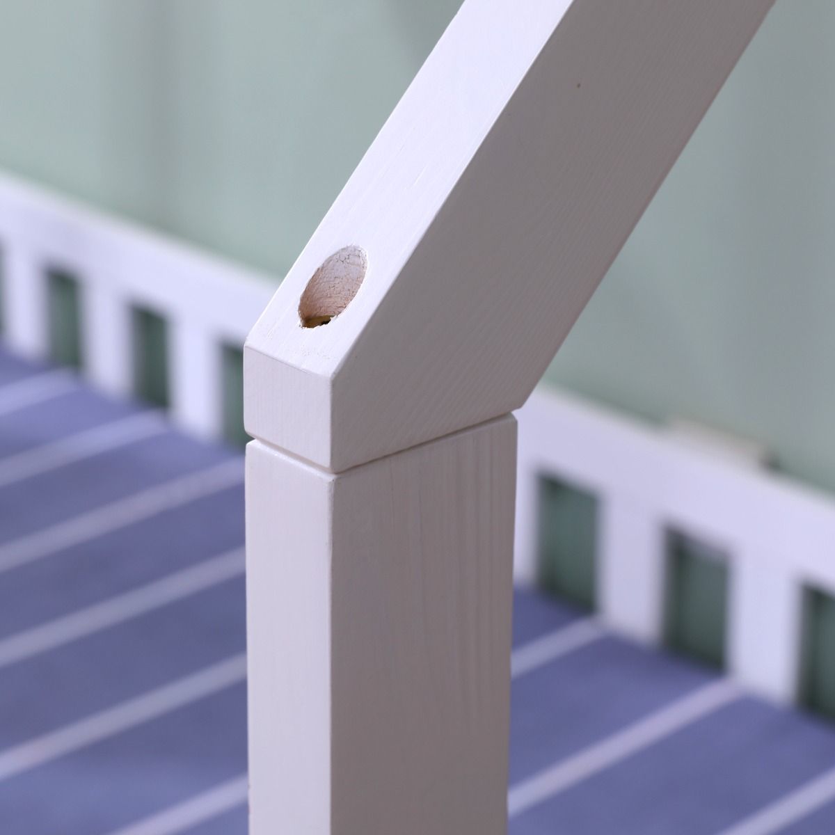 Kids Bunk Beds Freya White Wooden Play House Bed Screw Insert-Better Bed Company