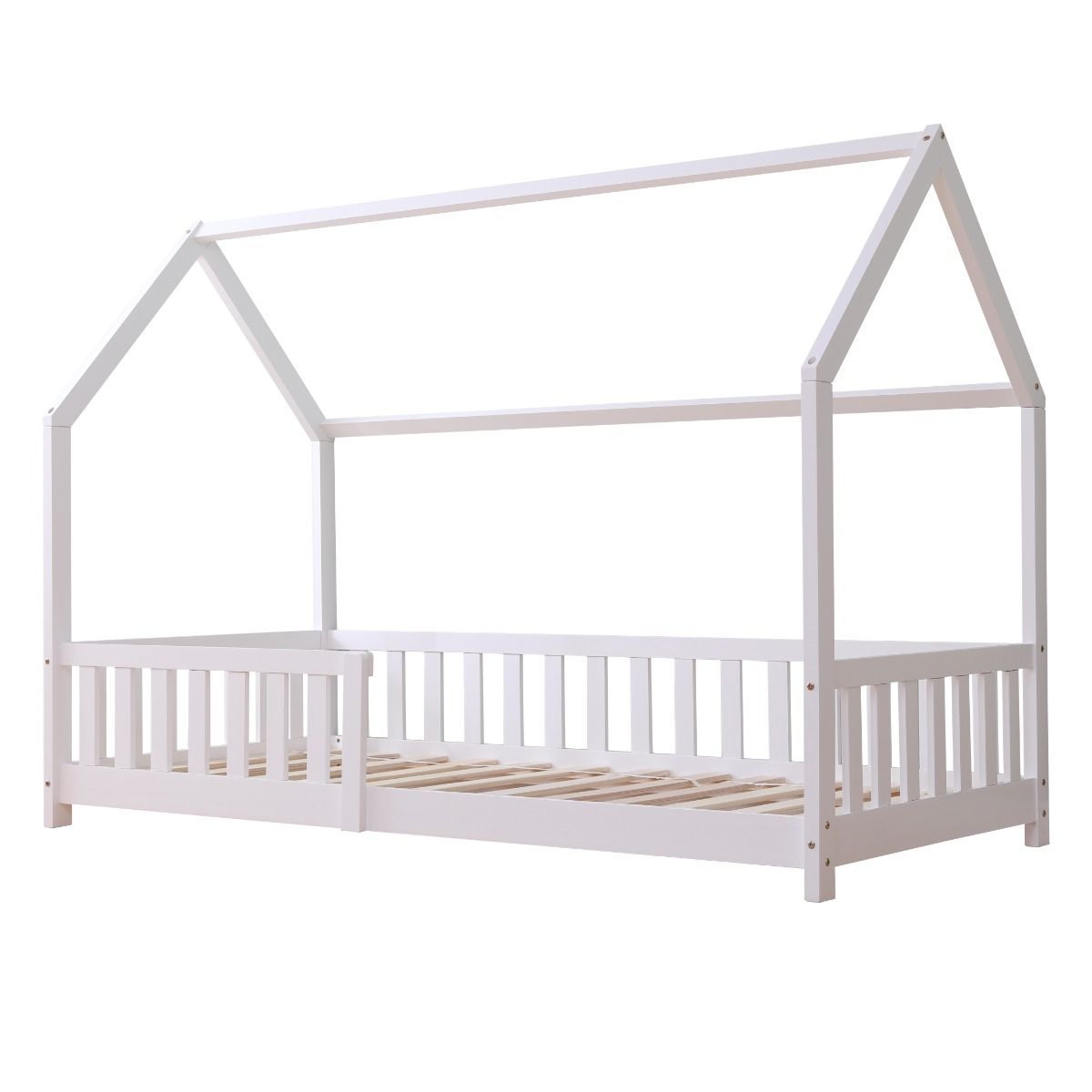 Kids Bunk Beds Freya White Wooden Play House Bed With Slats On Show-Better Bed Company