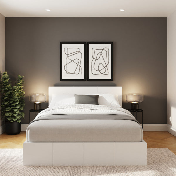 GFW Side Lift pu Leather Ottoman Bed White-Better Bed Company