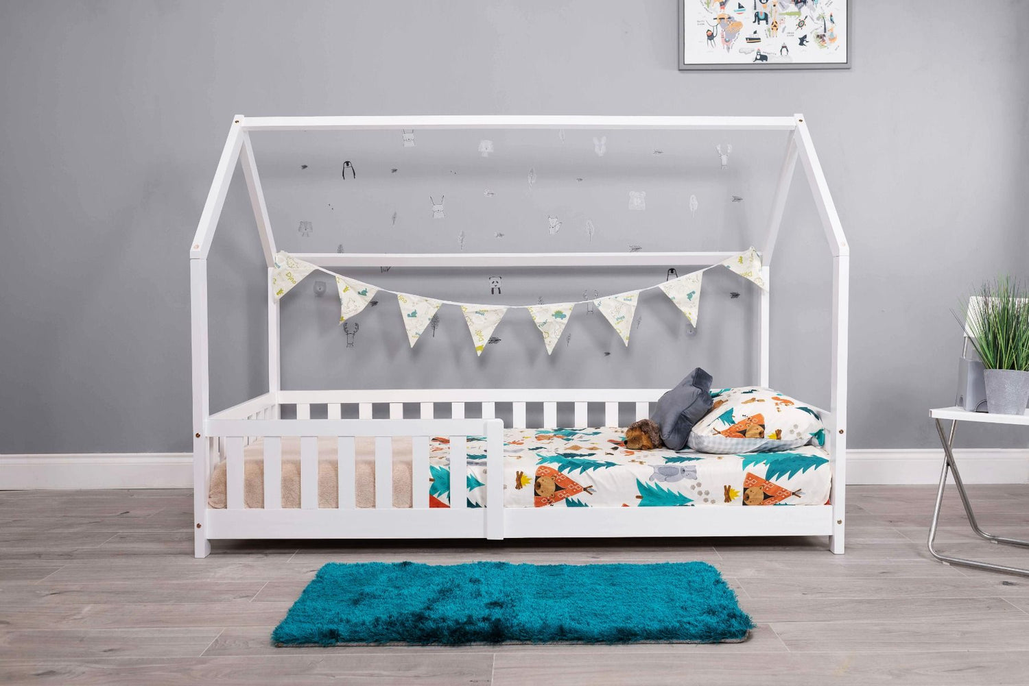Kids Bunk Beds Freya White Wooden Play House Bed From Front-Better Bed Company