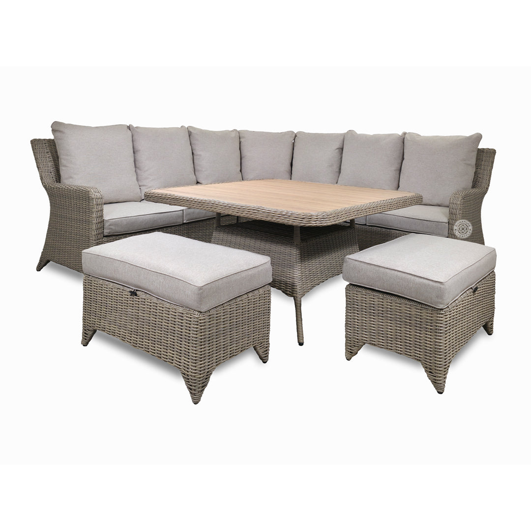Signature Weave Fairmont Corner Dining Set with Aluminium Table Top-Better Bed Company