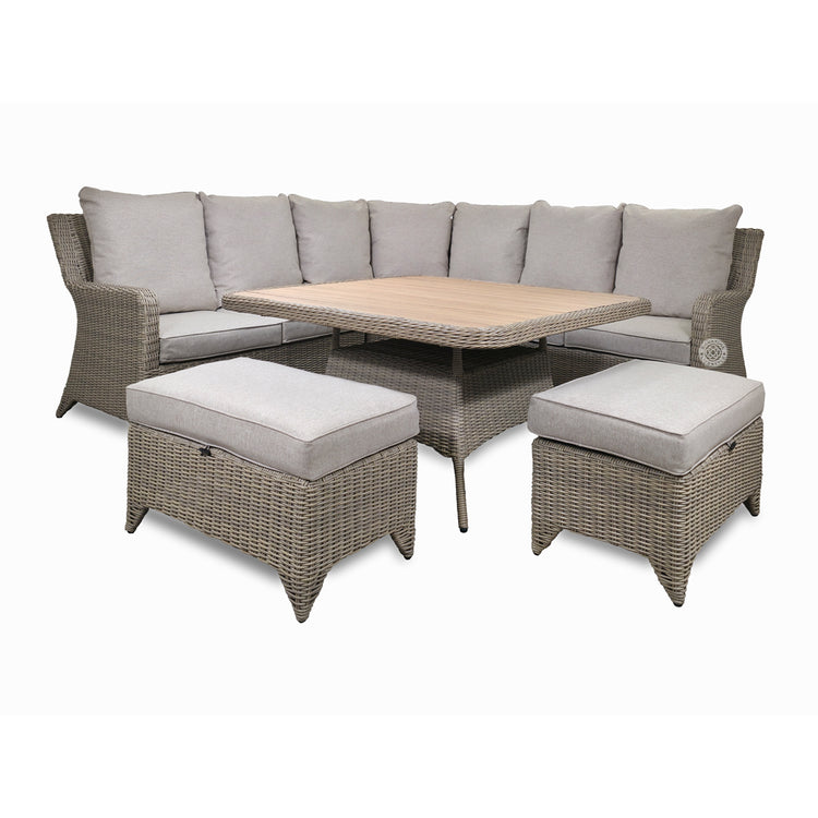 Signature Weave Fairmont Corner Dining Set with Aluminium Table Top-Better Bed Company
