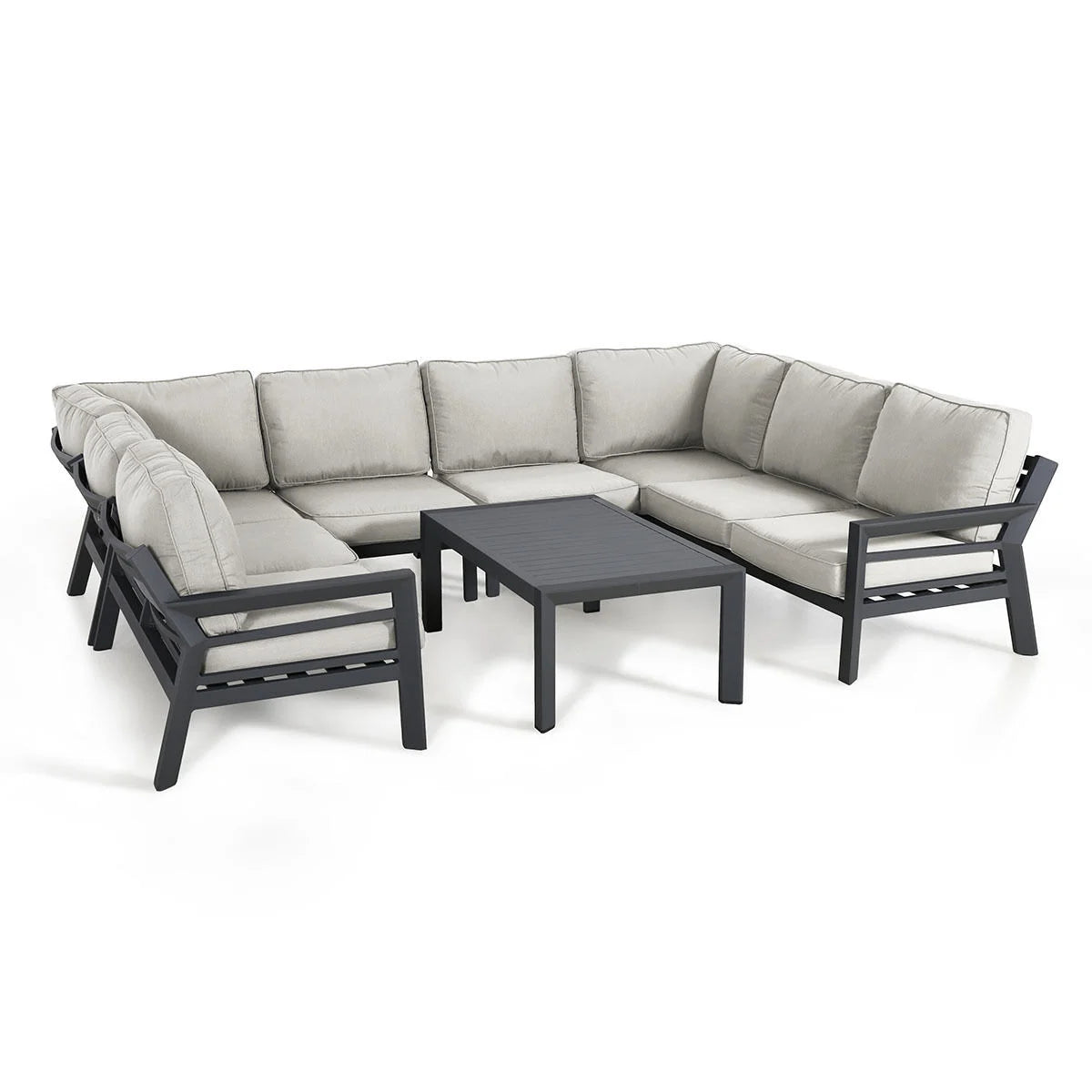 Maze New York U-shaped Sofa Set Dove Grey-Better Bed Company