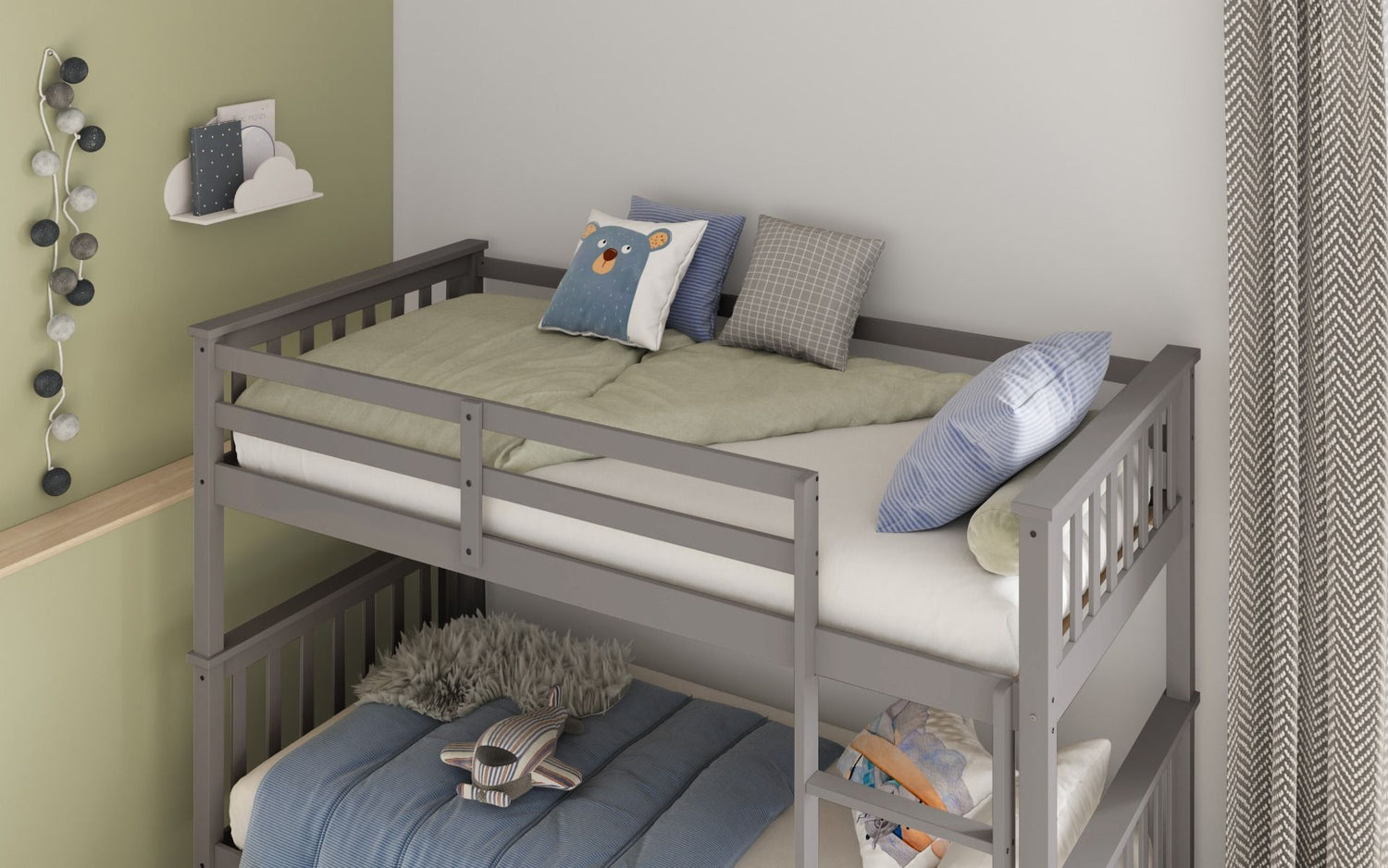 Kids Bunk Beds Maeve New Bunk Bed Grey From Top-Better Bed Company