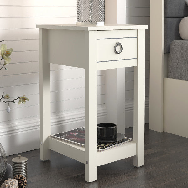 GFW Clovelly Bedside Table White From Front Side-Better Bed Company