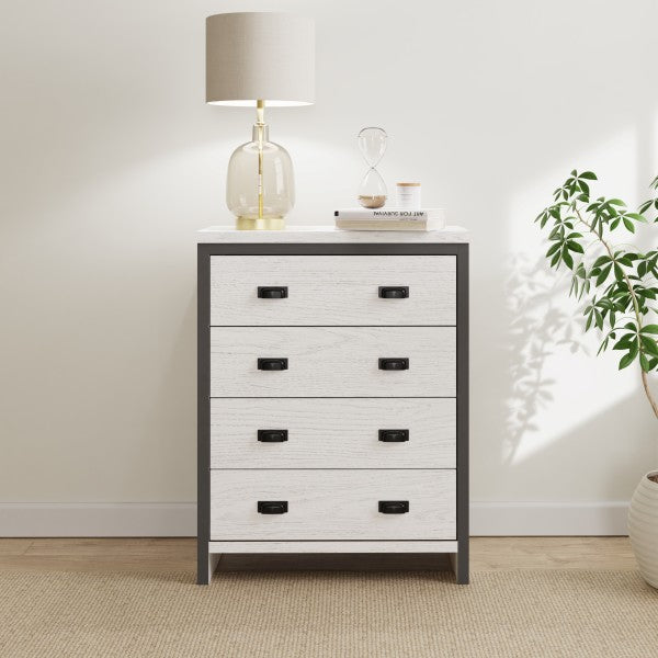 GFW Boston 4 Drawer Chest Of Drawers White-Better Bed Company