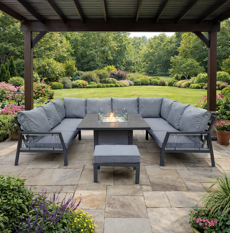Signature Weave BETTINA U Shape With Gas Fire Pit Set-Better Bed Company