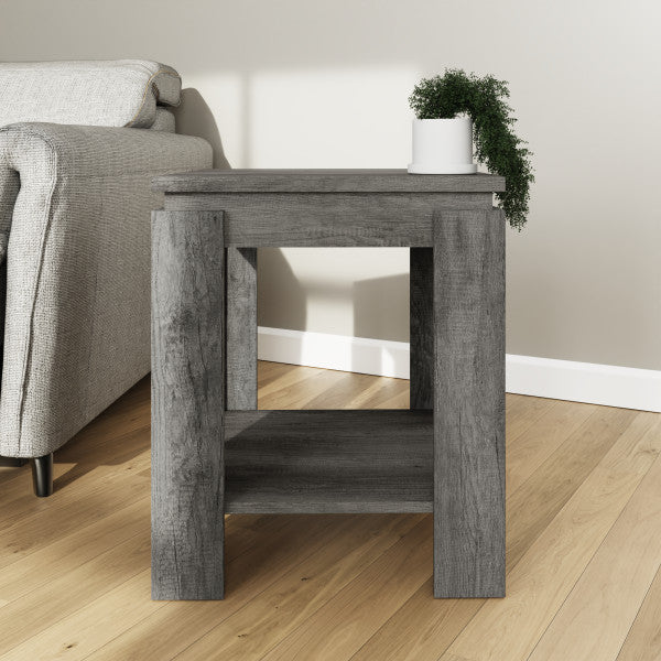 GFW Canyon Oak Lamp Table Charcoal-Better Bed Company